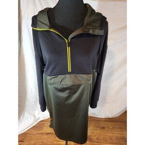 Athleta Radiant Hybrid Dress Green/Black Relaxed Above Knee Approximating M